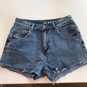 High waisted denim shorts